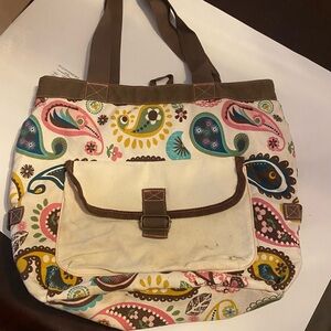 Paisley canvas tote bag